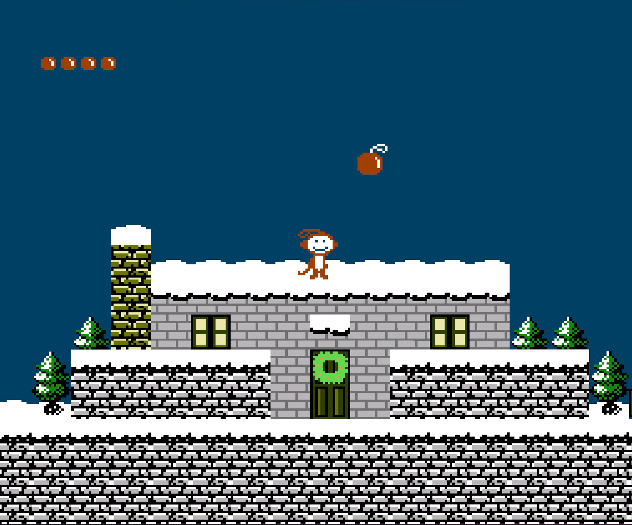 Mr. Maymunshine's Christmas Land for the NES and Famicom. Developed by calgames. Ages 3+