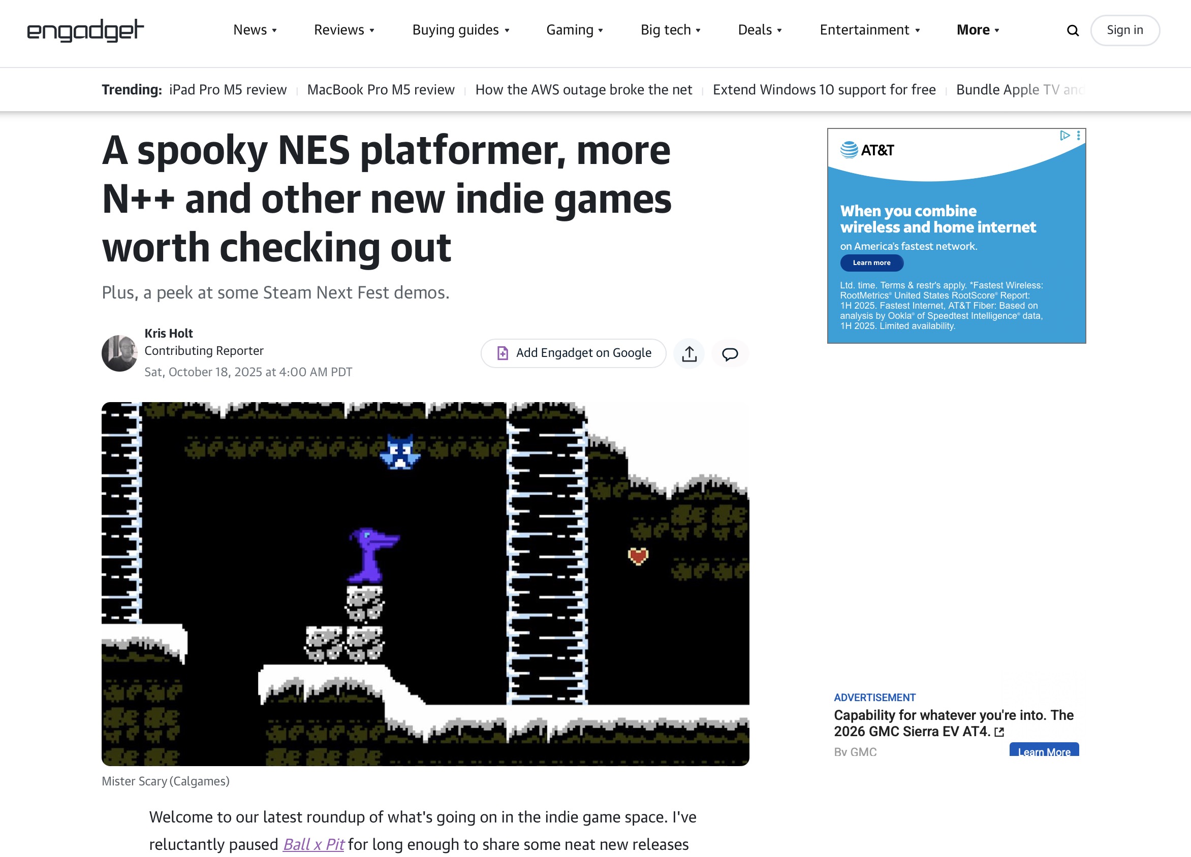 Mister Scary NES game feature - Engadget | calgames