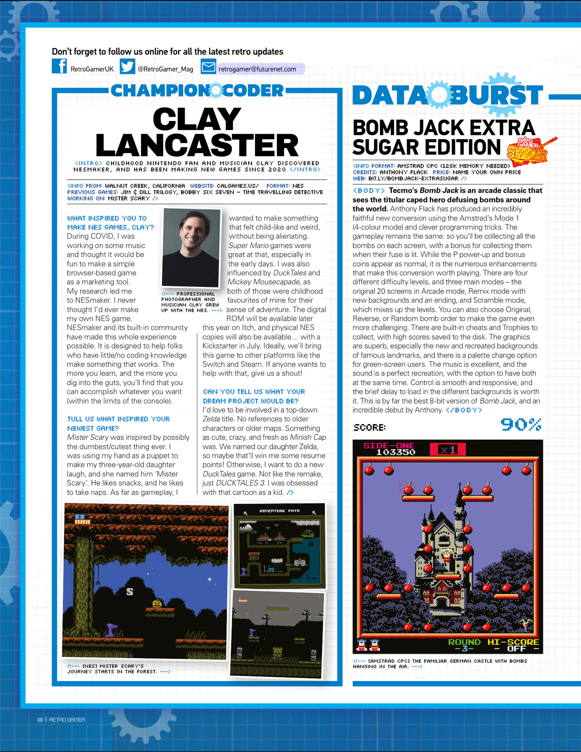 Clay Lancaster Feature in Retro Gamer Magazine - Issue 273 | calgames