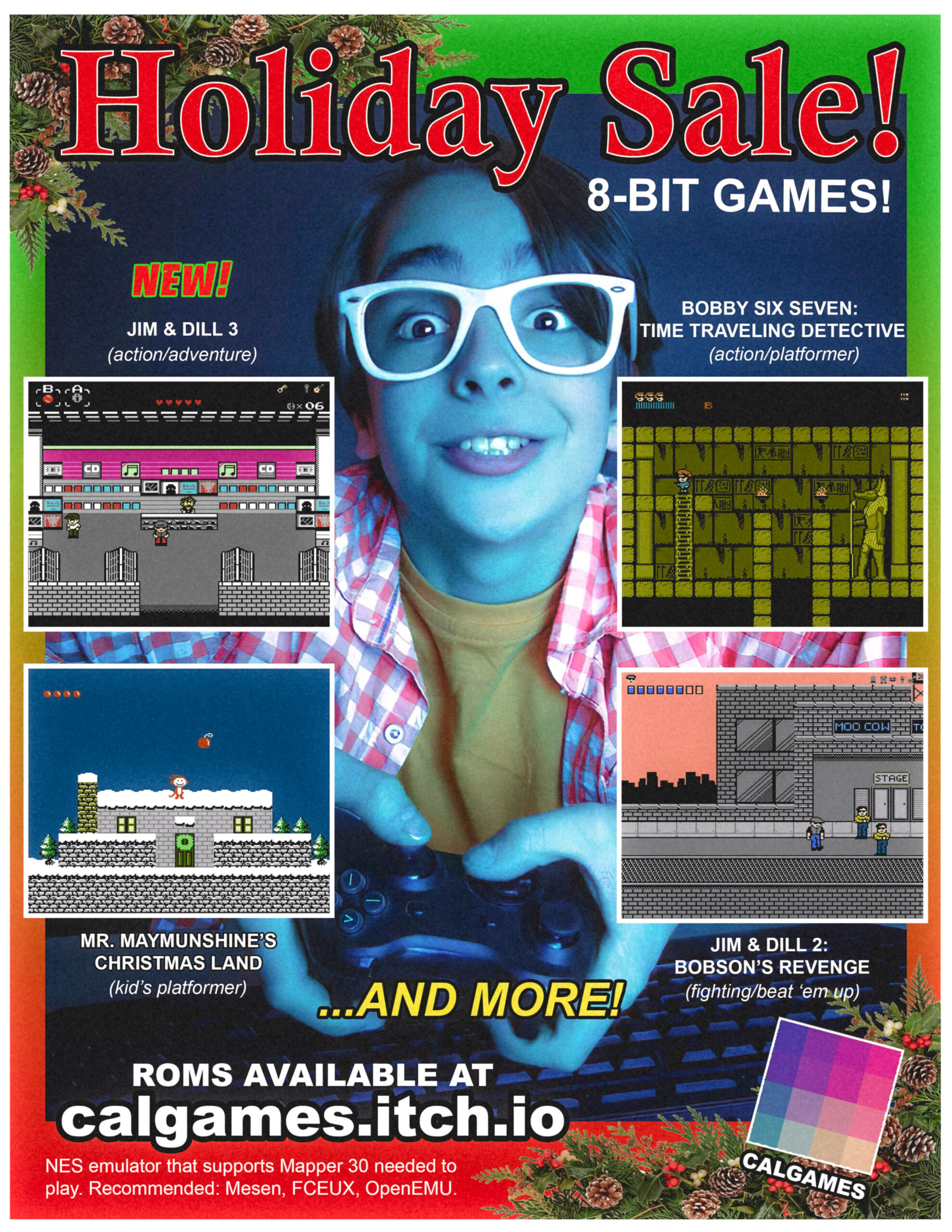 calgames xmas ad 2024 vintage