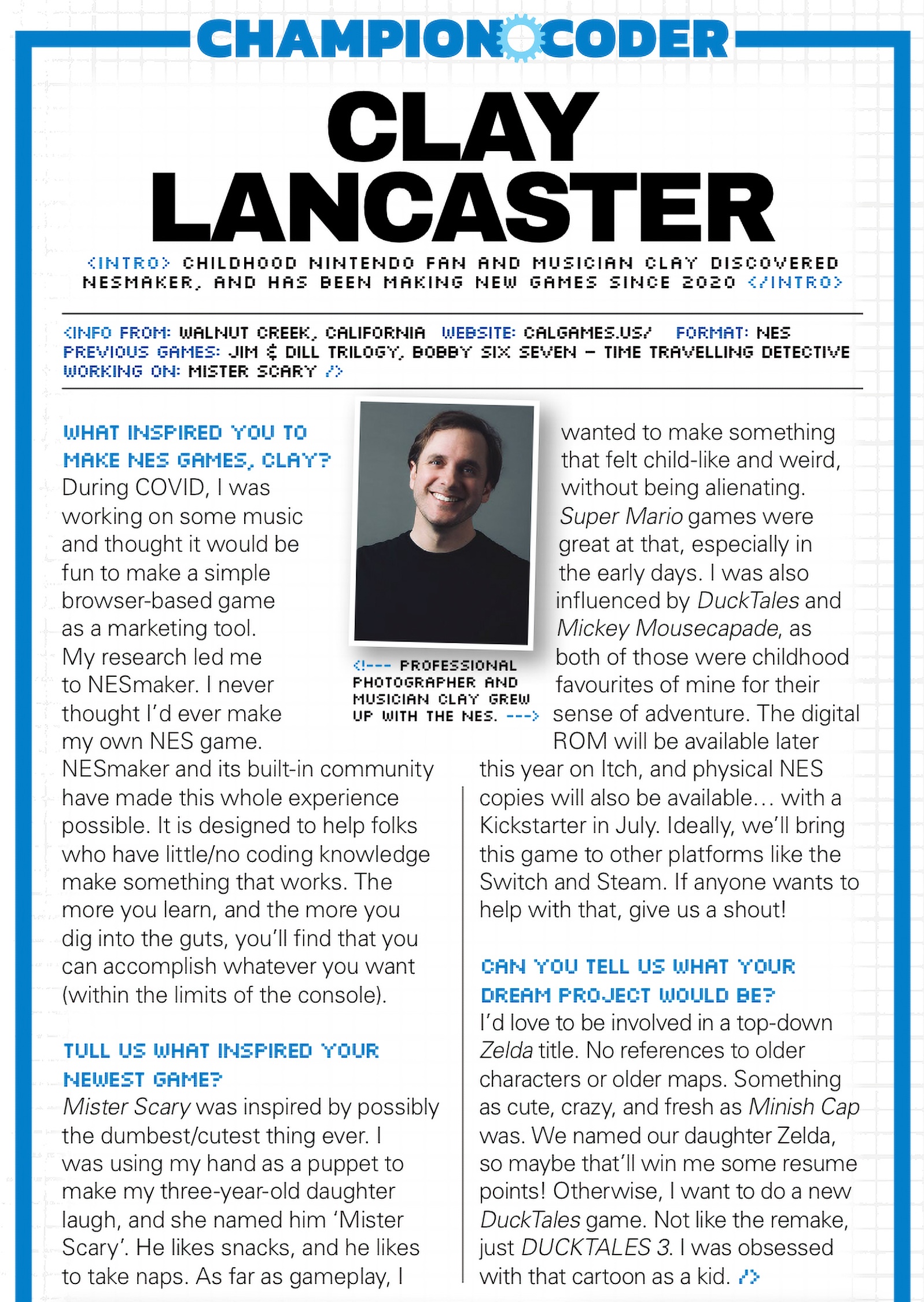 Clay Lancaster - calgames - Retro Gamer Magazine Issue 273
